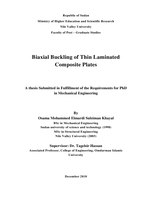  Biaxial Buckling of Thin Laminated Composite Plates    A thesis Submitted in Fulfillment of the Requirements for PhD in Mechanical Engineeringصورة كتاب