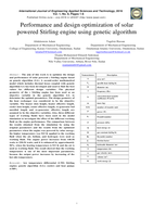   new version Performance and design optimization of solar powered Stirling engine using genetic algorithmصورة كتاب
