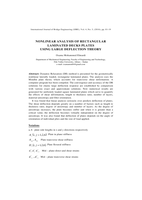  NONLINEAR ANALYSIS OF RECTANGULAR LAMINATED DECKS PLATES USING LARGE DEFLECTION THEORYصورة كتاب