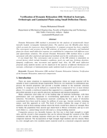 Verification of Dynamic Relaxation (DR) Method in Isotropic, Orthotropic and Laminated Plates using Small Deflection Theory صورة كتاب