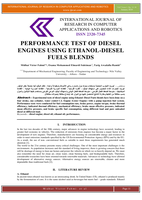 PERFORMANCE TEST OF DIESEL ENGINES USING ETHANOL-DIESEL FUELS BLENDS صورة كتاب