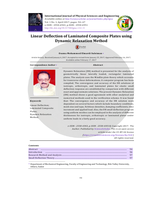  Linear Deflection of Laminated Composite Plates using Dynamic Relaxation Methodصورة كتاب